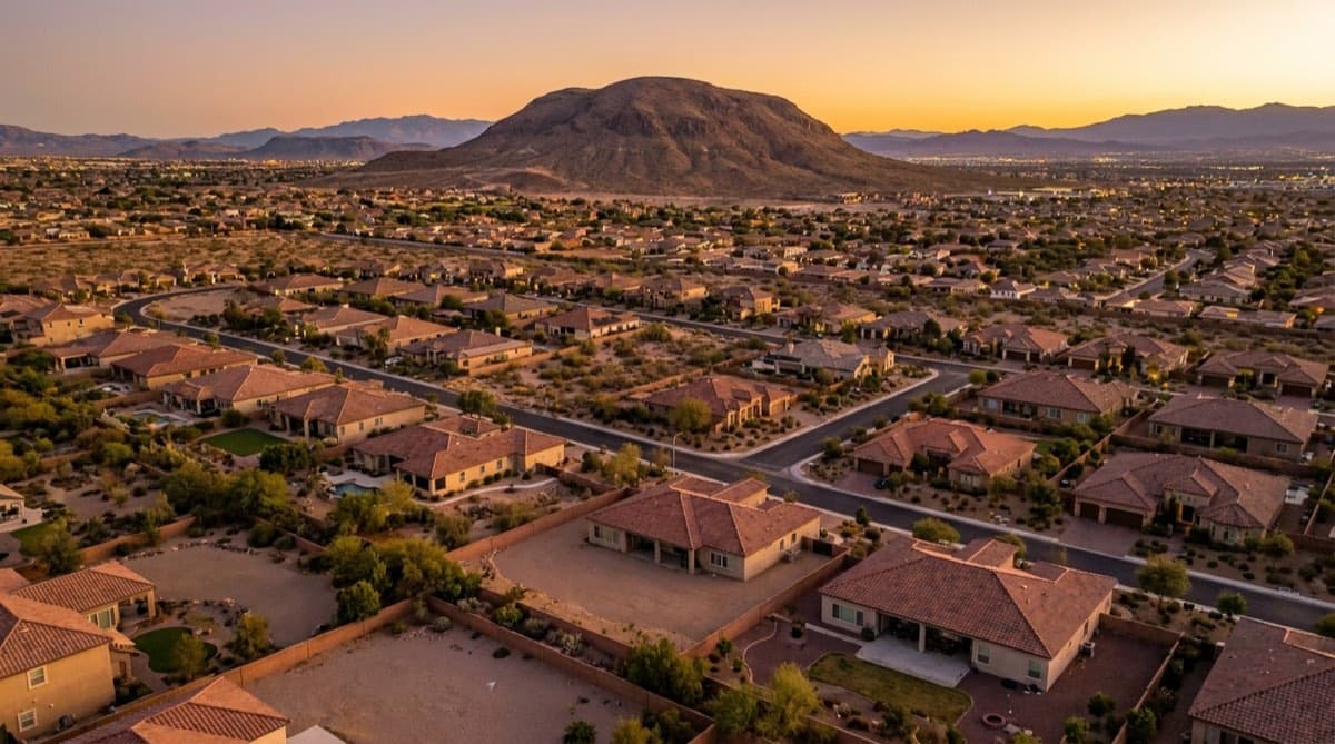 Northwest Las Vegas at dusk