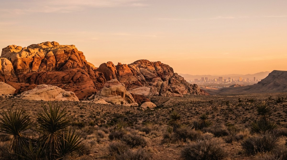 Red Rock Canyon near Las Vegas at golden hour